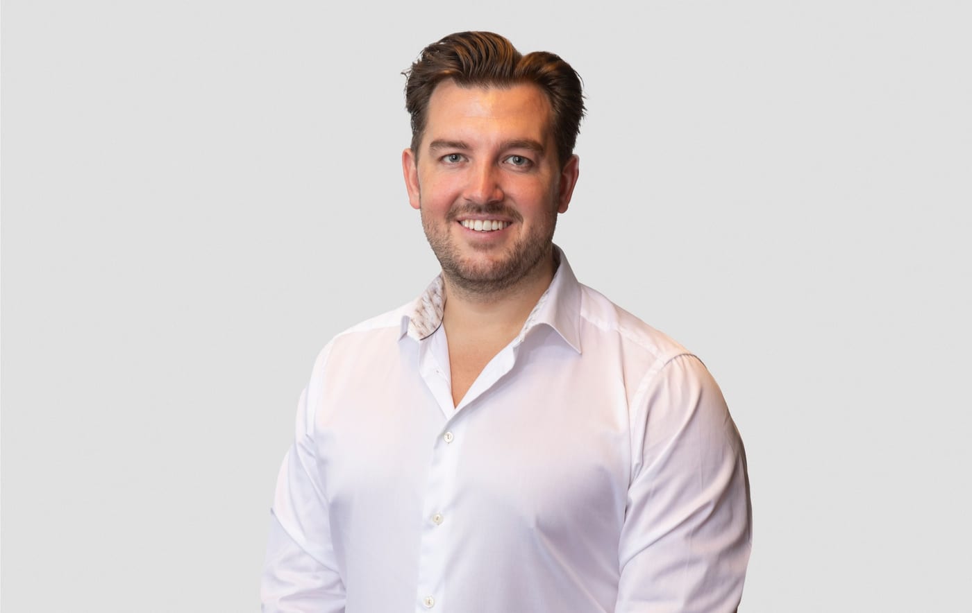 Håkon Espeland, co-founder and CEO of Muybridge, in a white shirt against a light grey background